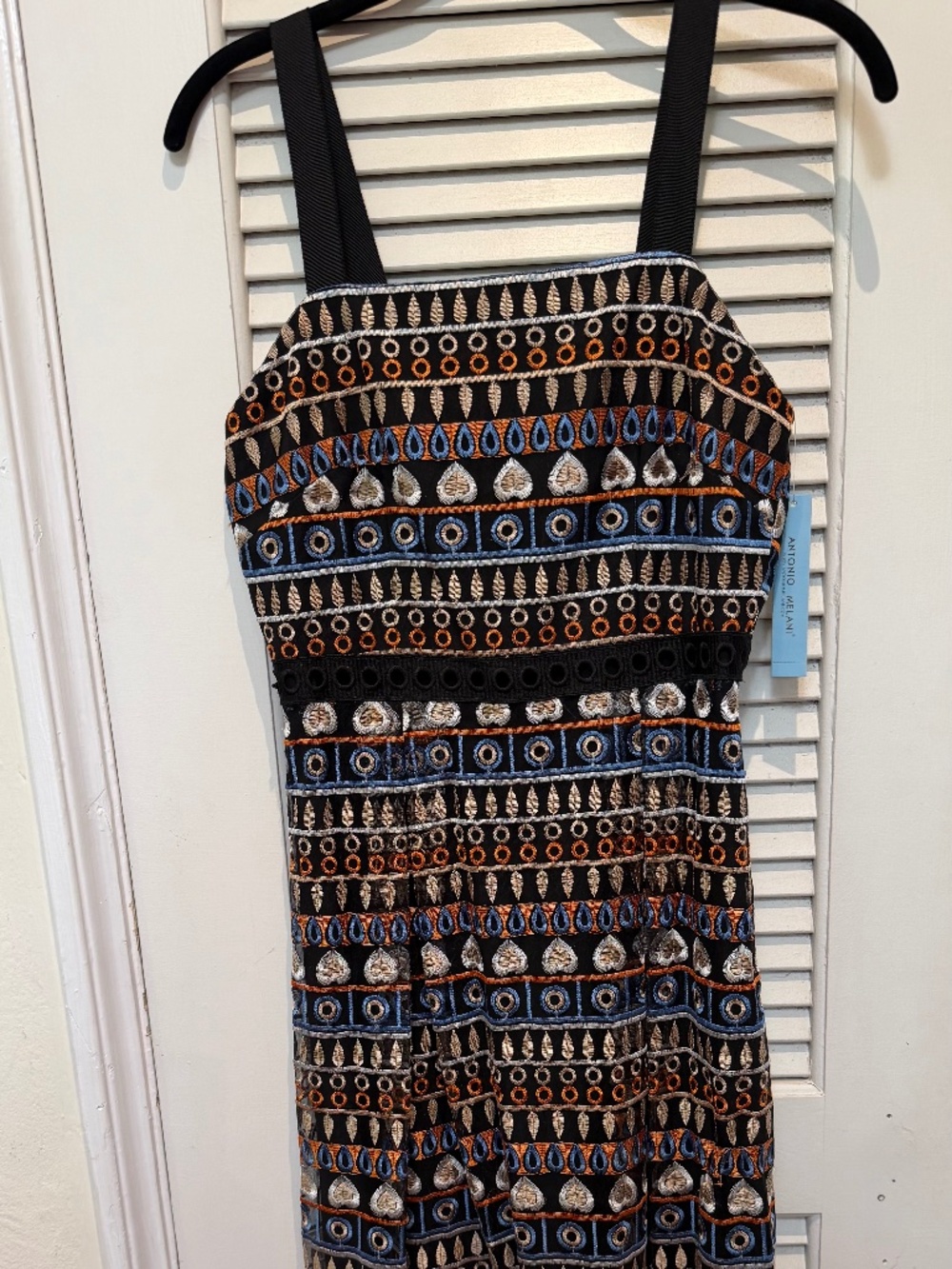 ANTONIO MELANI Size 2  Multi-Color Black Santa Fe Sunset GWYNN Sundress BNWT